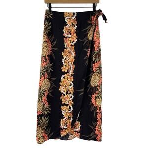 Hilo Hattie Wrap Skirt Hawaiian Print Made In Hawaii Small 100% Rayon